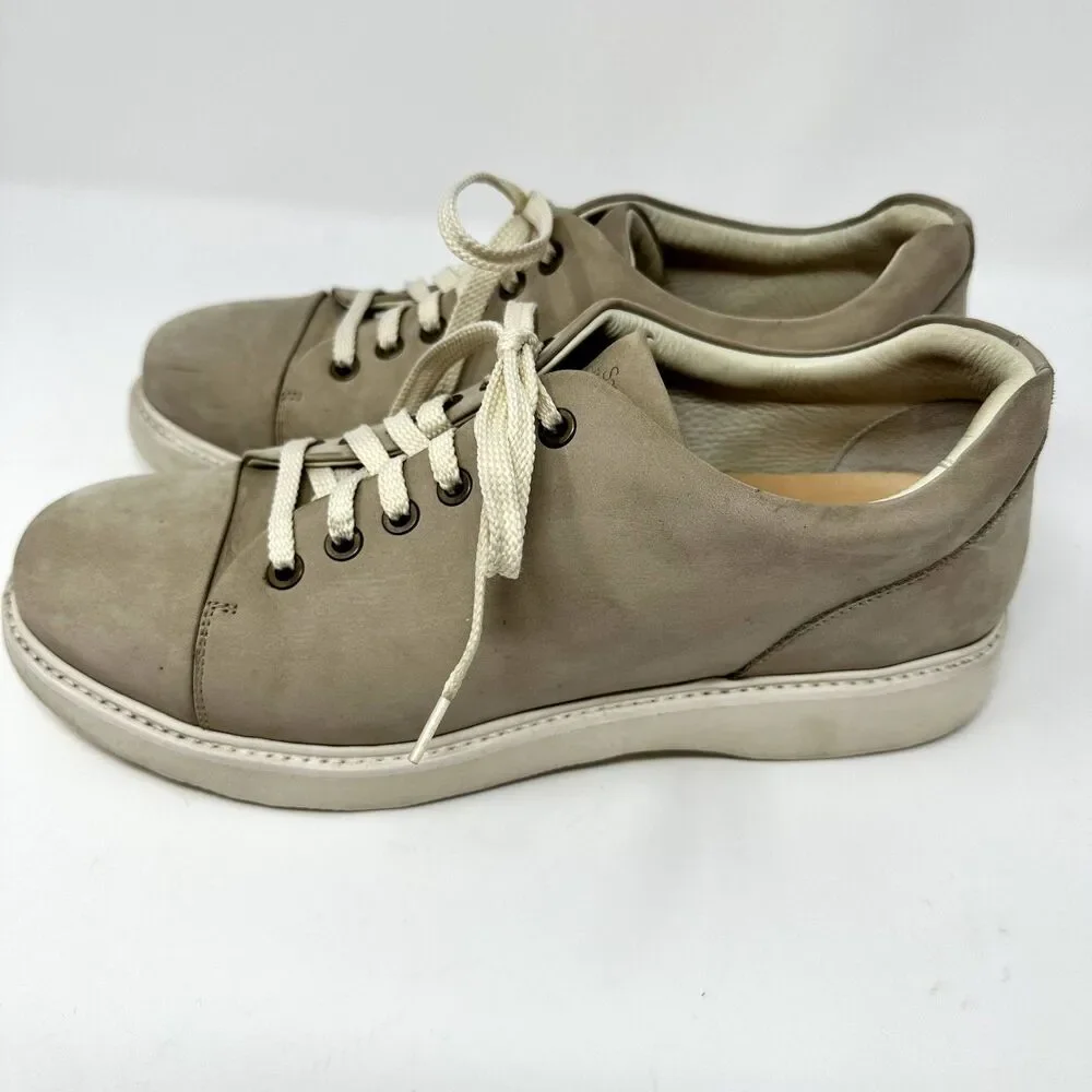 Samuel Hubbard Womens‎ Beige Lace Up Leather Sneaker Shoes Size 9